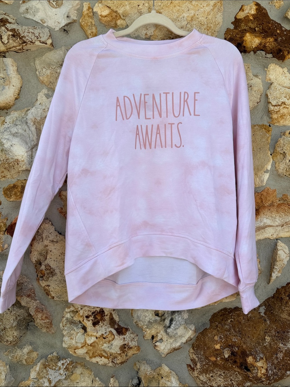 Rae Dunn sweatshirt Adventure Awaits tie dye